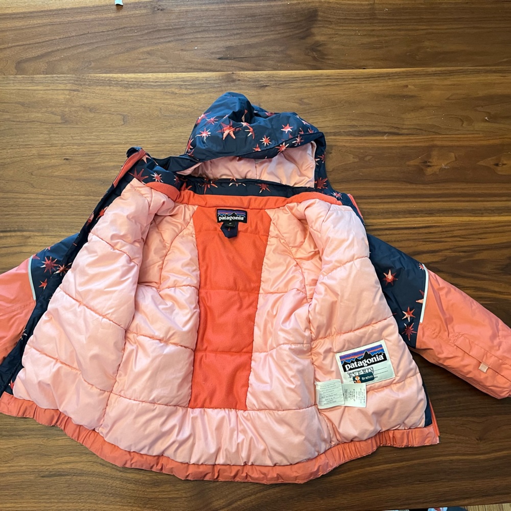 Navy and Pink Patagonia winter coat
